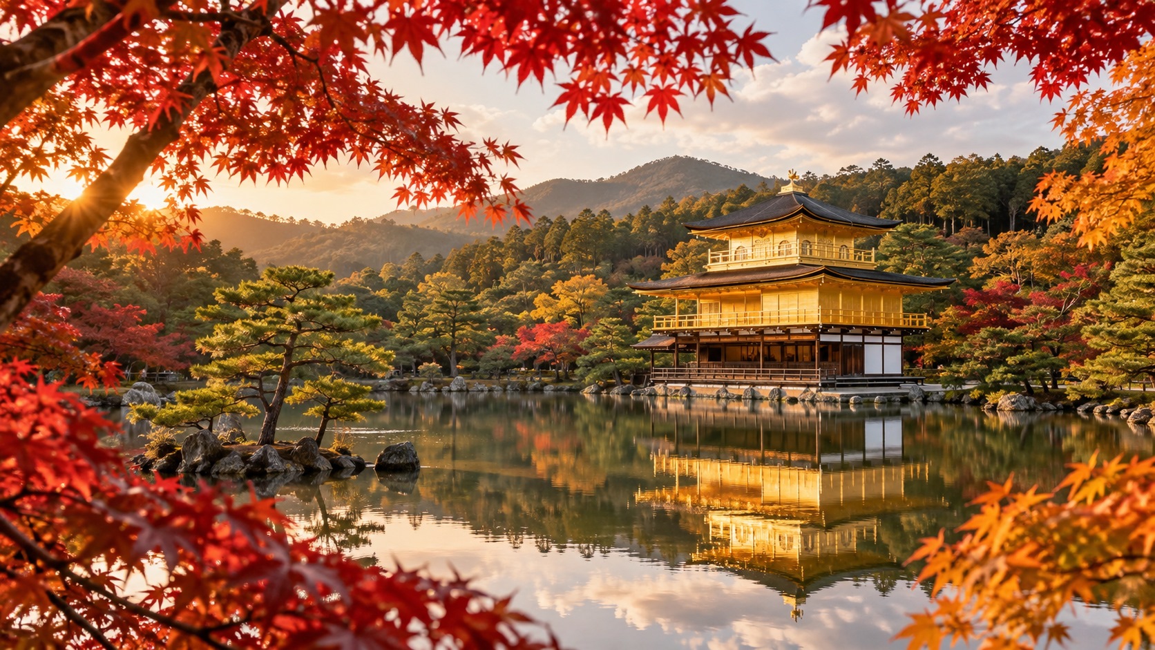秋の紅葉の風景